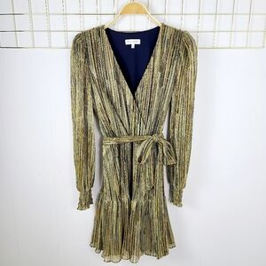 Willa Story Cecilia Gold Striped Metallic Party Dress